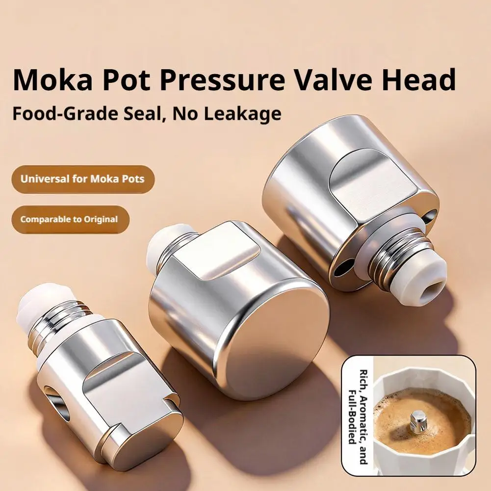 Moka Pot Pressure Valve Upgrade Part Double Valve Leakproof With Aluminum Construction Coffee Maker Accessiories