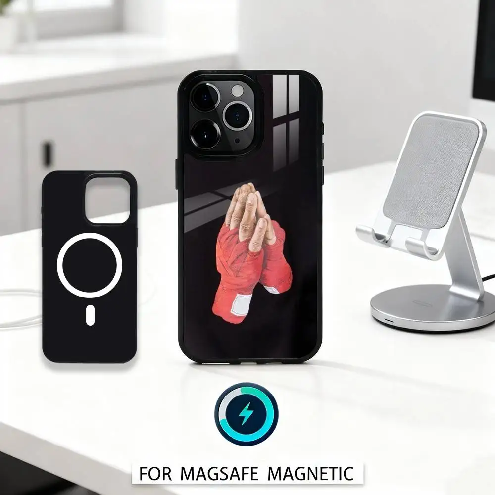 Capa de telefone com luva de boxe A-Art Streetwear para iPhone 16,15,14,13,12,Pro,Max, magnética para carregamento sem fio Magsafe