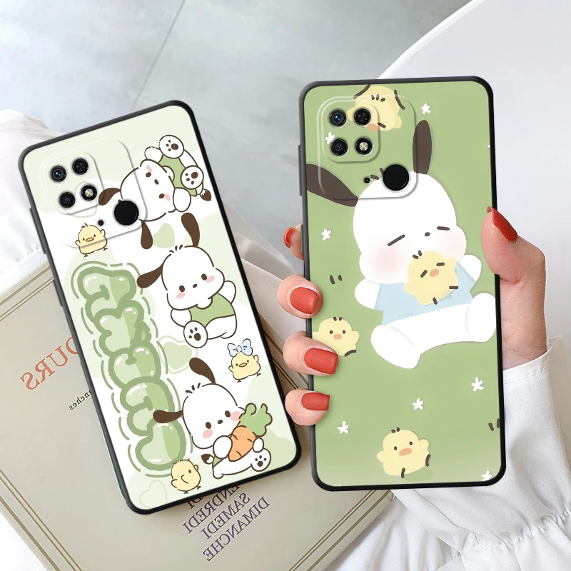 سانريو الأخضر باشا الكلب الأسود لينة غطاء الهاتف الحال بالنسبة Xiaomi Redmi A5 14C A4 12C K40 K80 Pro A1 A2 Plus 9 13C A3 10