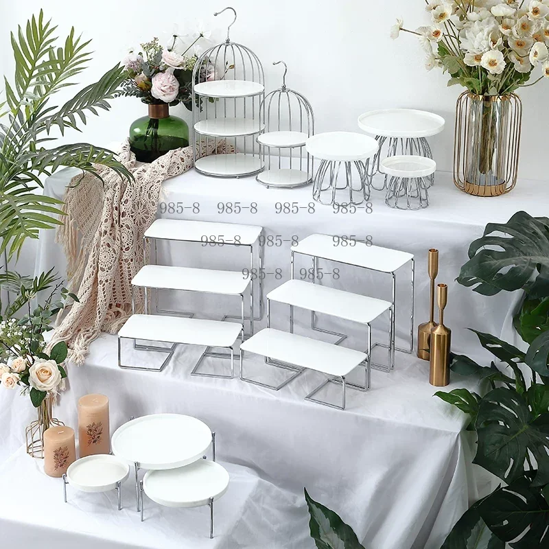 Elegant Wedding Cake & Snack Serving Tray Stand, Dessert Table Display Holder For Wedding Party Food Arrangement