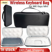Wireless Keyboard Storage Bag with Double Zipper Portable Waterproof Hard EVA Case for Logitech MX Keys Mini