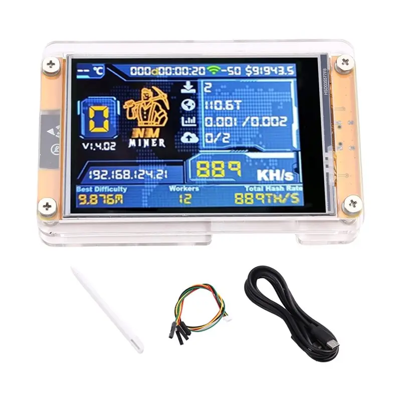 Ingenious-880KH/S Nmminer Nerdminer Harshrate atualizado 3,5 polegadas Display inteligente Bitcoin Crypto Solo Lottery Miner Nerdminer