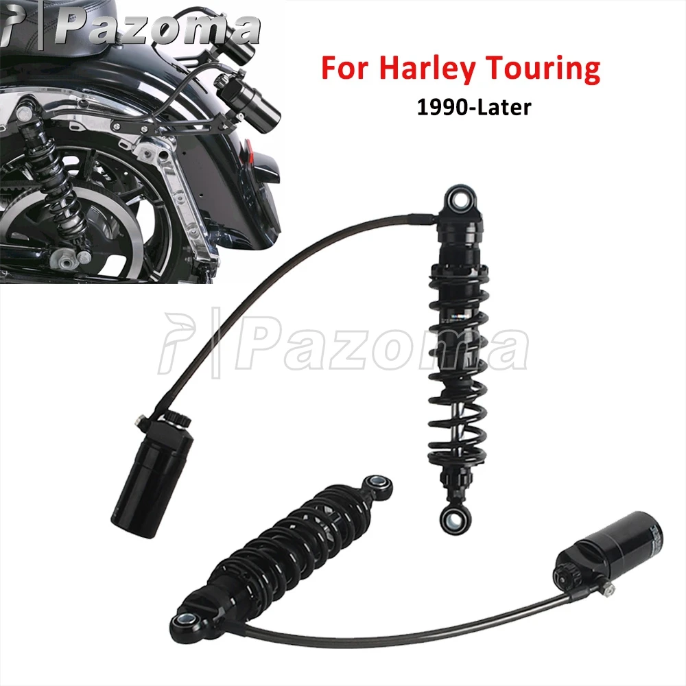

PAZOMA Motorcycle Adjustable Rear Shocks For Harley Touring Road King FLHR FLHRI Classic FLHRC Special FLHRXS W/ Reservoir 1990+