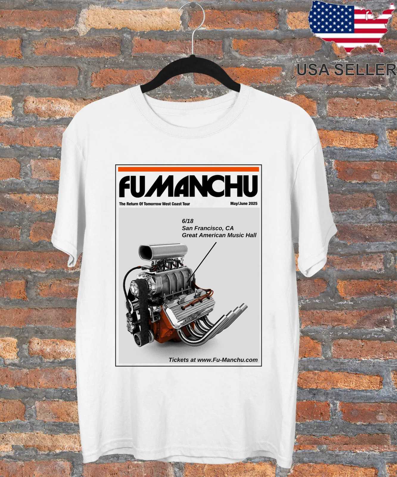 

ФУТБОЛКА Fu Manchu BAND LIVE в Сан-Франциско 2025, ПОЛНЫЙ РАЗМЕР S-5XL