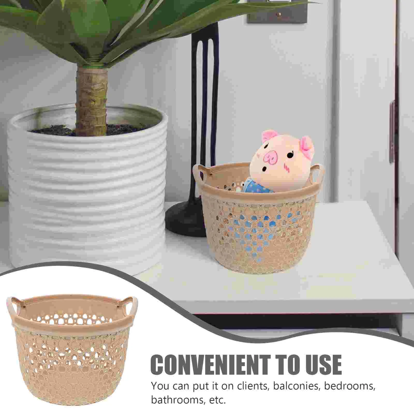 Trash Can Laundry Basket Baby Hamper Round Storage Bins Pp Clothes Washing Multi-use Woven