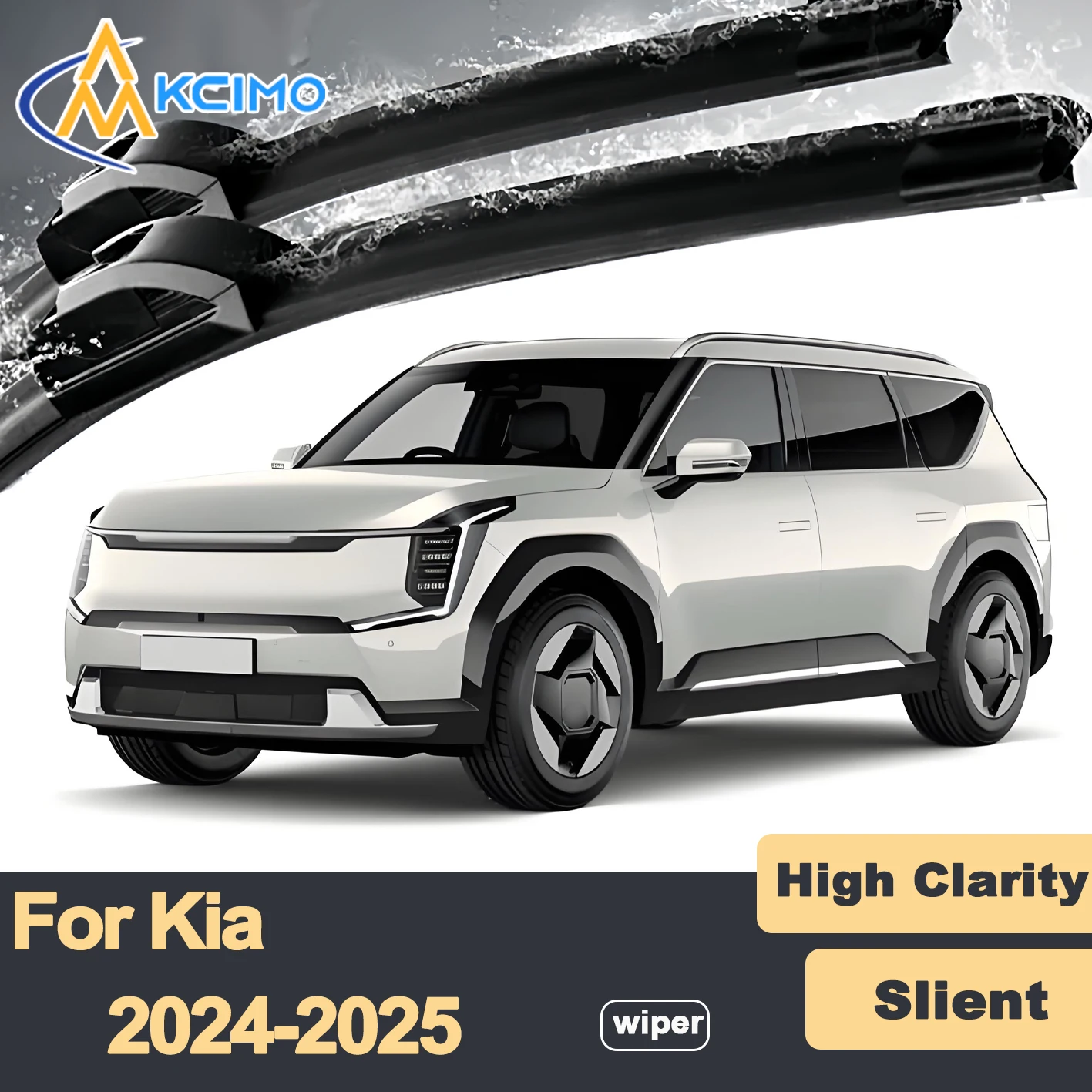 

Premium Rubber Durable Silent Windshield Wiper Blades 2pcs for Kia EV9 MV 2024-2025 Front Wiper Blades Set