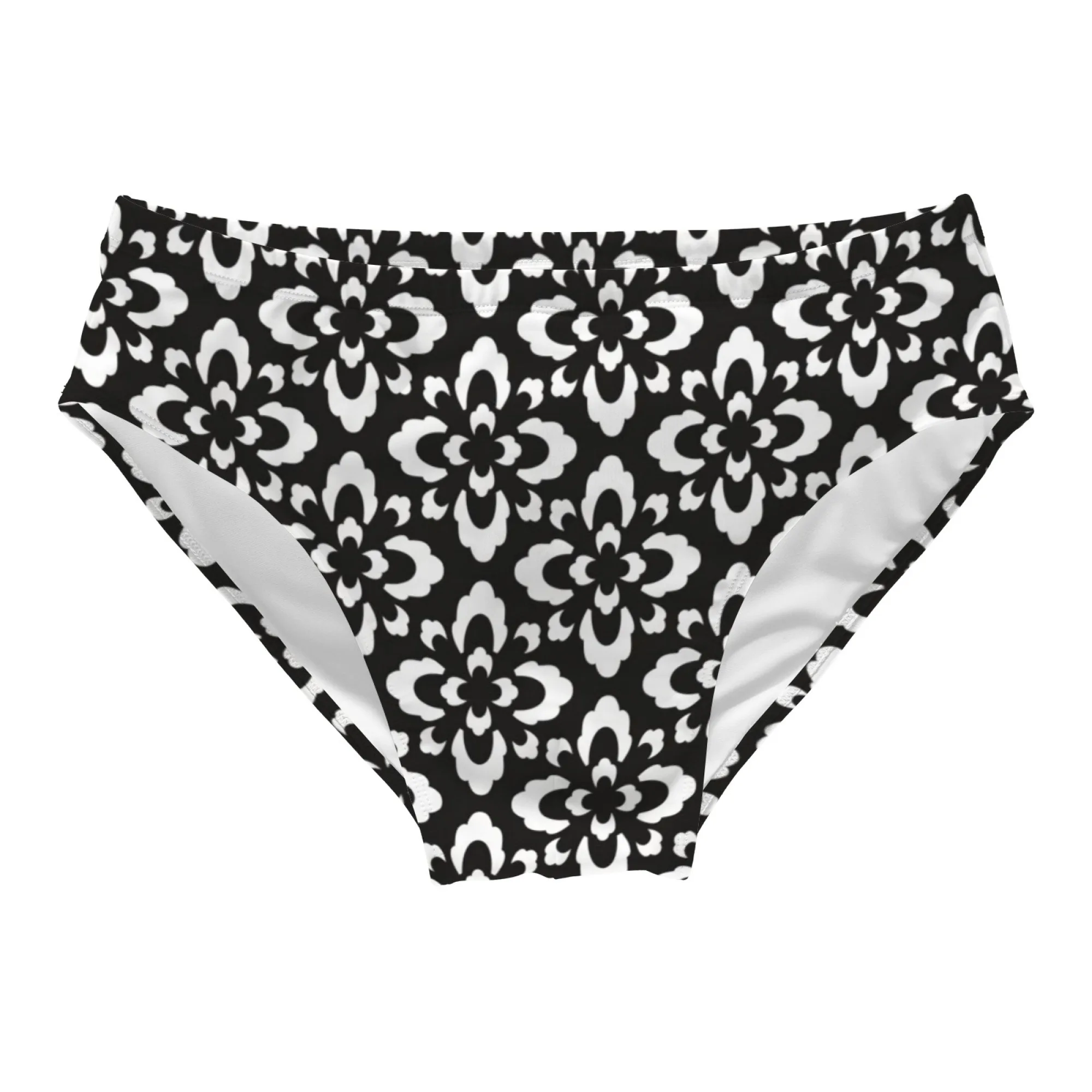 Damask Floral Swim Trunks Stretchy Soft Skin-friendly Men's Triangle Swim Trunks Beach Carnivals Swimming Bathing Retro Swimsuit