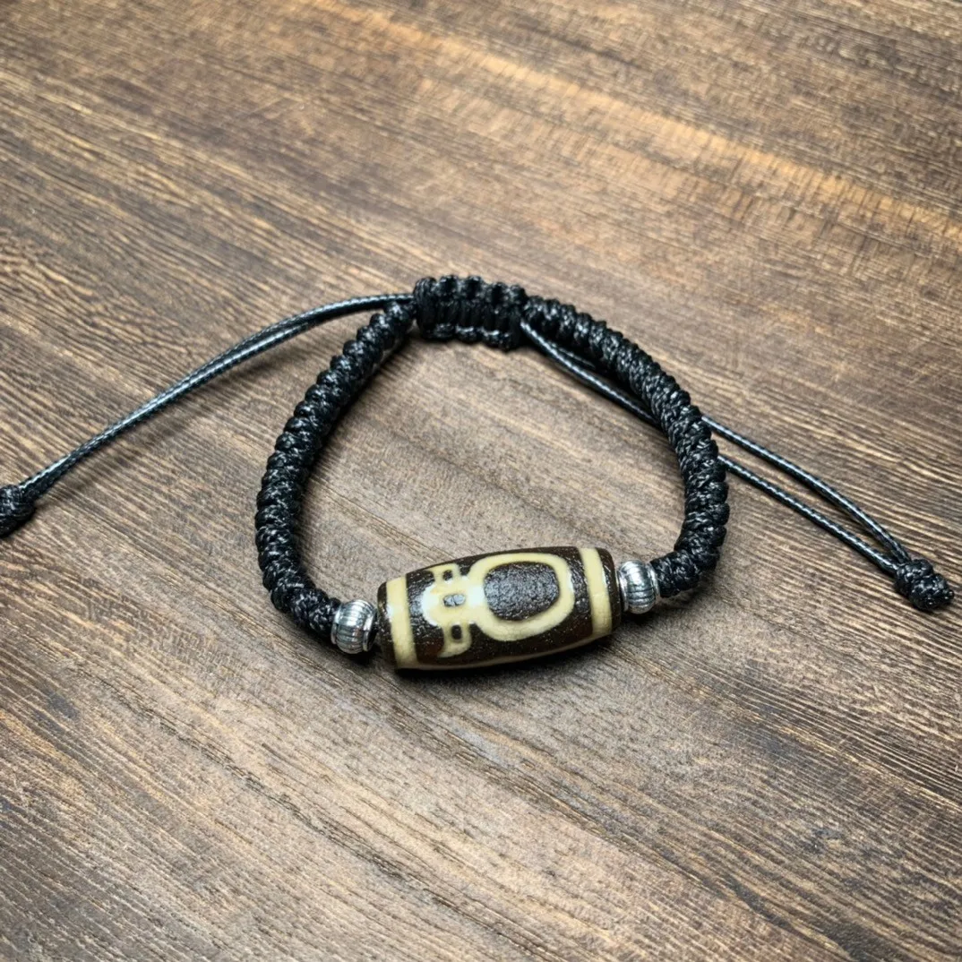 Tibetan Buddhism Dzi Beads Bracelet Adjustable Leather Cord Braided Agate Lucky Amulet Bracelets Men Women Healing Jewelry Gifts