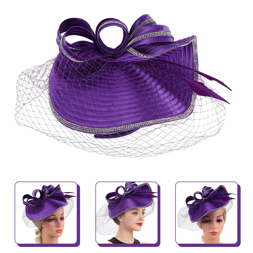 Cocktail Party Hat Tea Fascinators for Women Makeup Headband Headbands Girls Hats Women' Net Modeling Hair