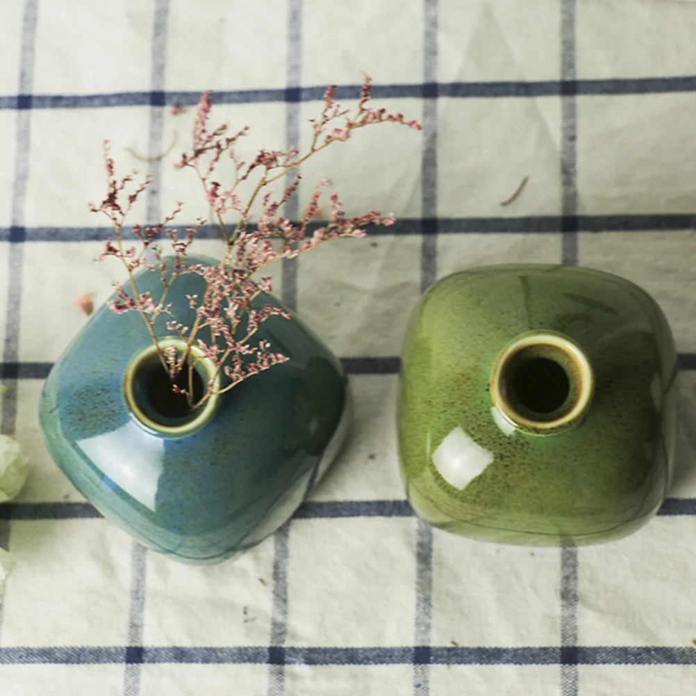 

4Pcs Ceramic Mini Vase Green Plant Flower Arrangement Bedroom Living Room Home Decoration Furnishing Vases Ceramic Vase