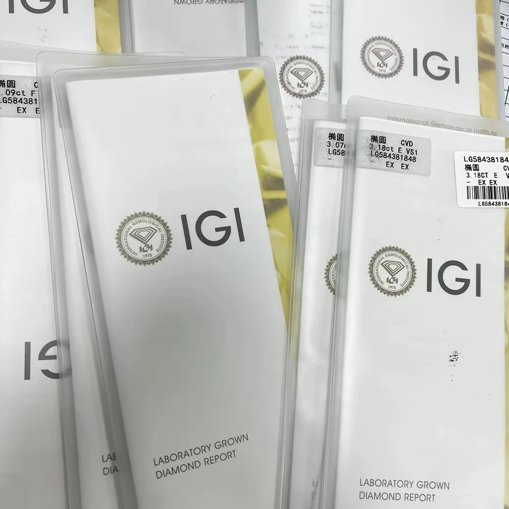 IGI مختبر الماس 1-5CT DEF VS-VVS الكمثرى القلب الزمرد مشع وسادة CVD HPHT IGI GIA شهادة سوبر وايت نمت الحجر