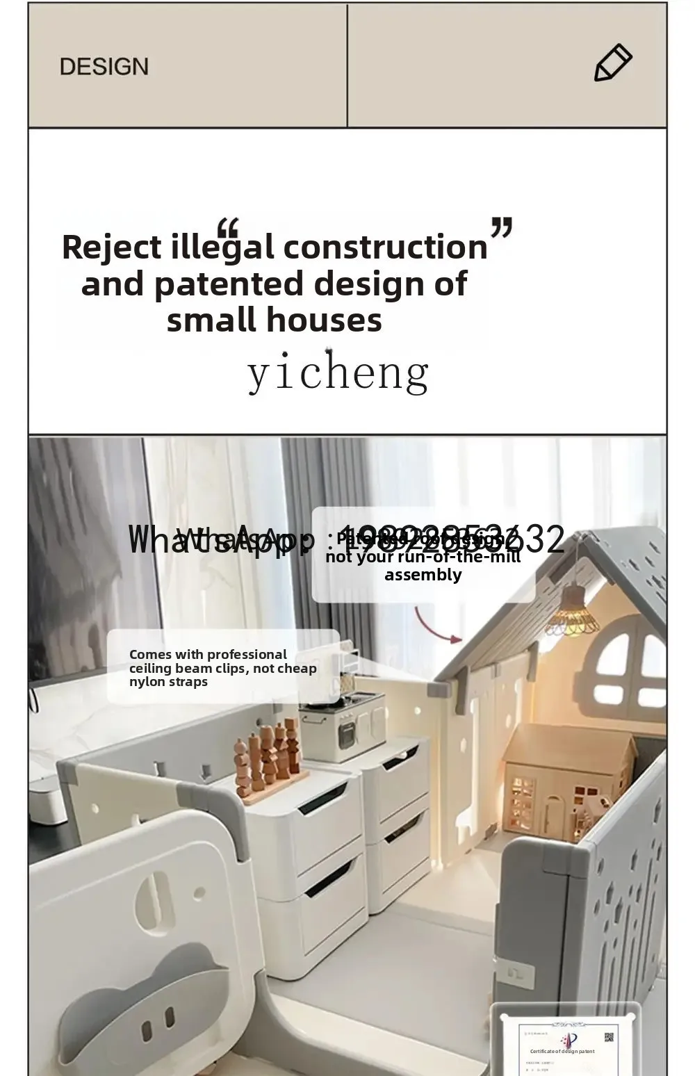 ABC Swing and Slides Klein huis Babyspel Beschermend rooster Baby Kinderspeeltuin Grond Binnenhuis