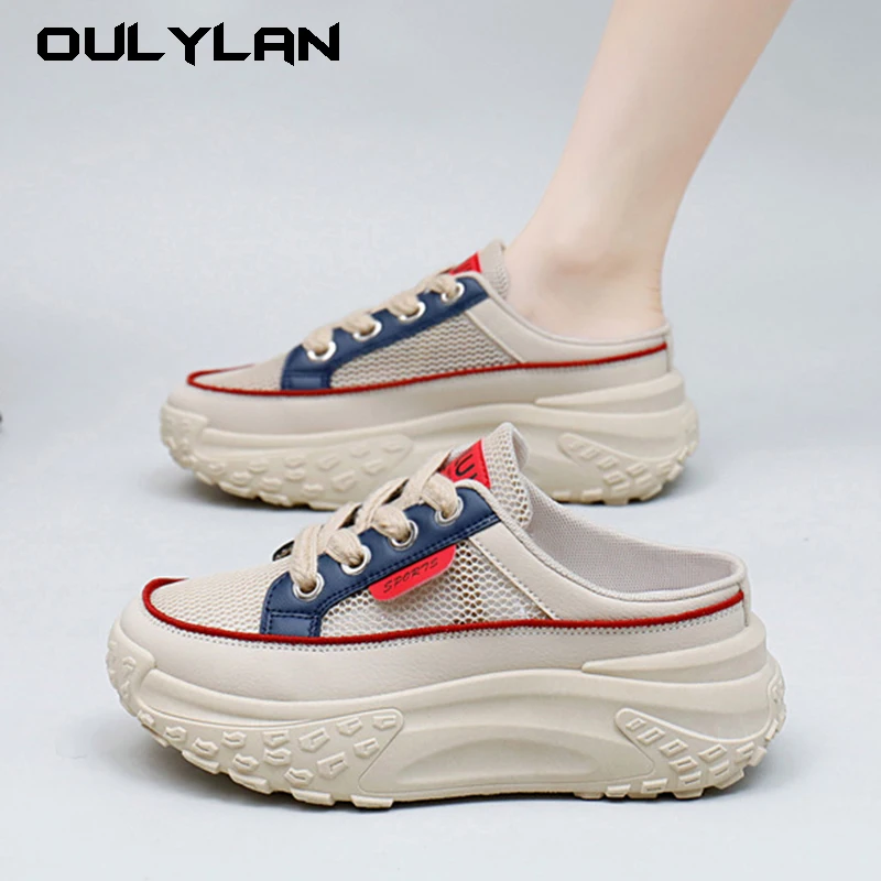 2024 Summer New One foot Sandals for Women Outerwear Trendy Thick Bottom Cool Dragging Casual Beach Shoes With