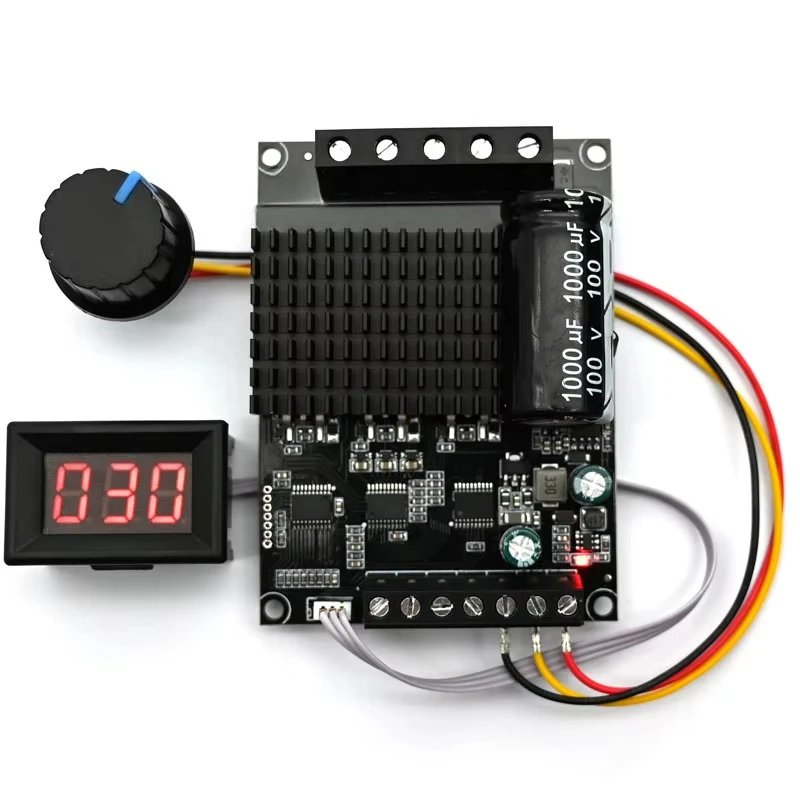 DC Brushless Motor Driver Board Digital Display Forward Reverse 6-72V 15A Three-Phase Airplane ESC Water Pump Fan Controller