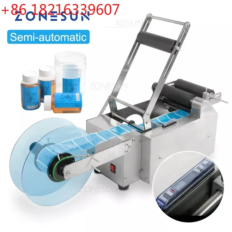 YAO  MT-50 Semi Automatic Glass Ampoule Vial Tin Can Plastic Round Bottle Labeling Machine Sticker Packaging Label Applic