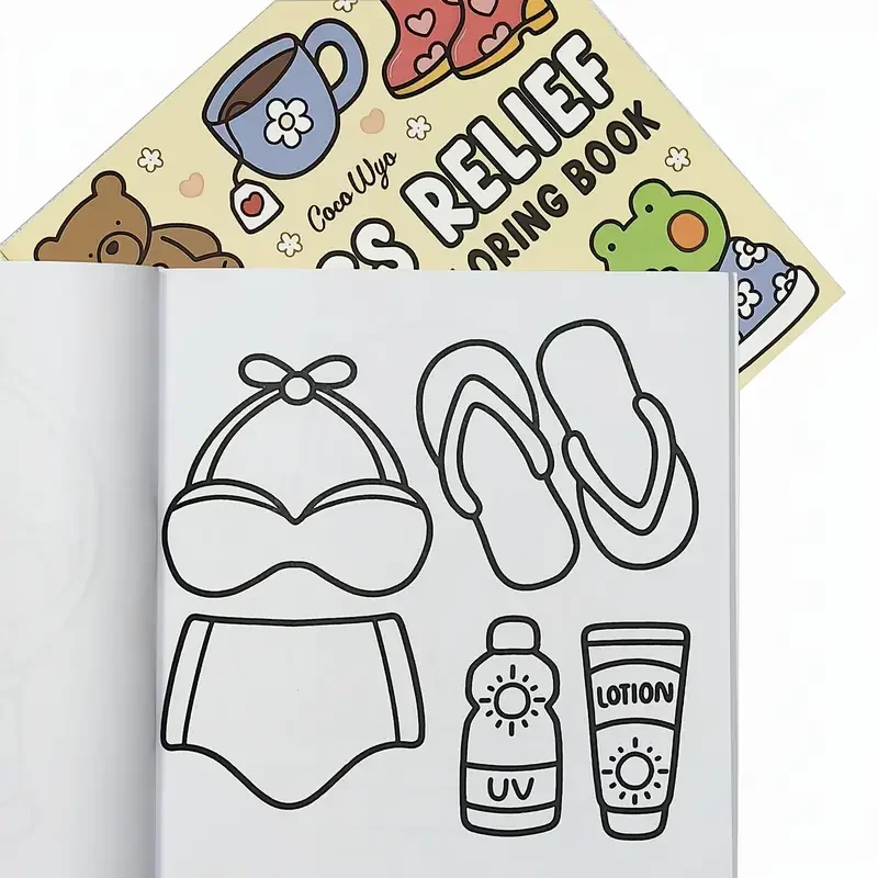 1pc Coco Wyo Stress Relief Adult Coloring Book, 22 Thick Paper Pages,  Bold Designs, No Batteries Required, Ideal for Christmas