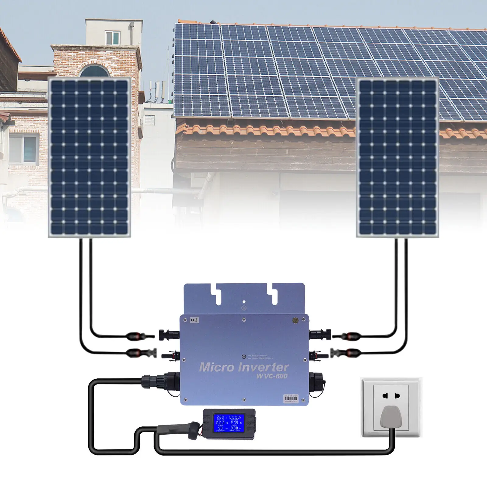 600W Solar Grid Tie Micro Inverter Wasserdicht IP65 DC54V für Solarpanel