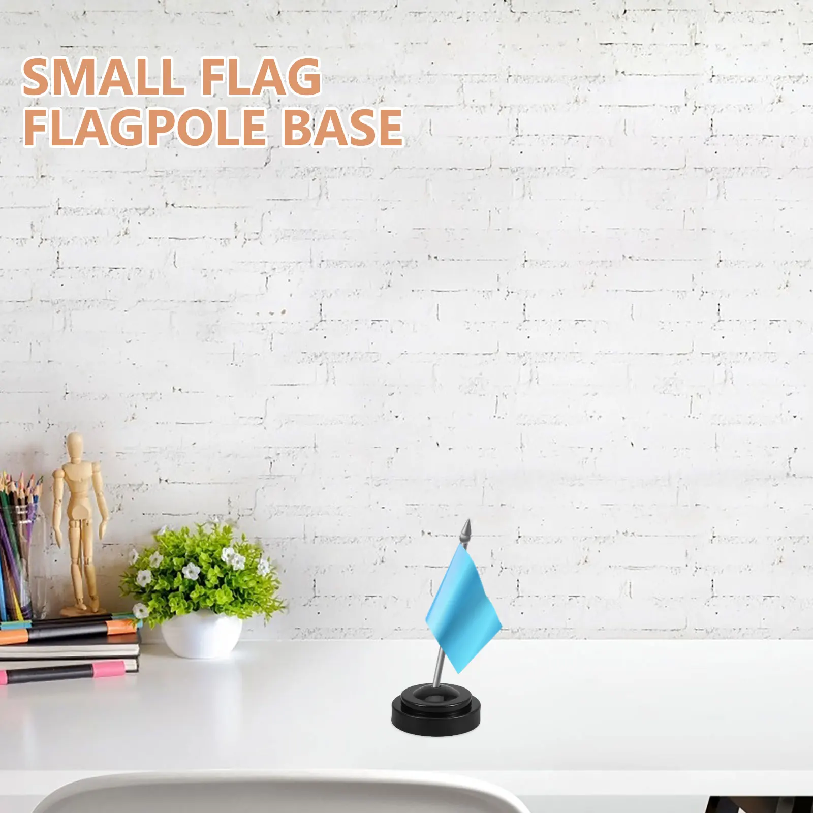 

8pcs Mini Table Flag Holder Stands Plastic Desk Base Pvc Miniature Flag Stand For Office Use Fits Small International
