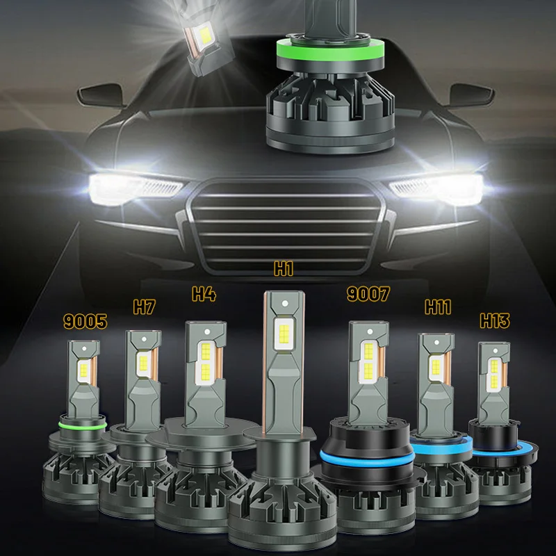 Car LED Headlight 45w Double Copper Tube High Power 3570 Chip H7 H4 H11 05 06 LED Head Lights