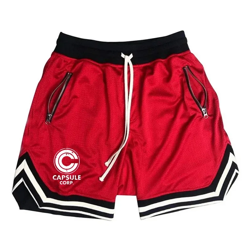 Basketball Capsule Corp Print Shorts Male Casual Mesh Fitness Short Trousers Breathable Five Points Pant Running Clothing