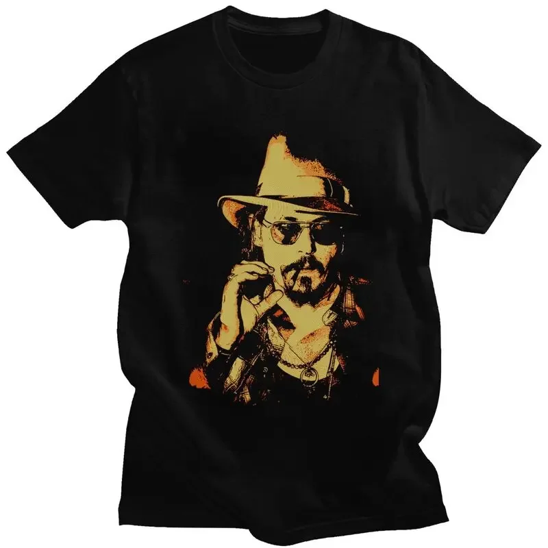 Johnny Depp Fans Pirates Of The Caribbean T Shirt Men Soft Cotton Tee Jack Sparrow Tshirts Short Sleeve Printed T-shirt Clothes