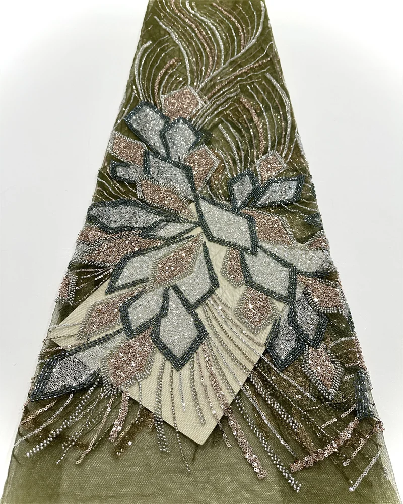 قماش دانتيل مطرز بالترتر الأفريقي الفاخر 2025 جودة عالية العريس النيجيري الزفاف الزفاف التطريز الفرنسية تول الخياطة