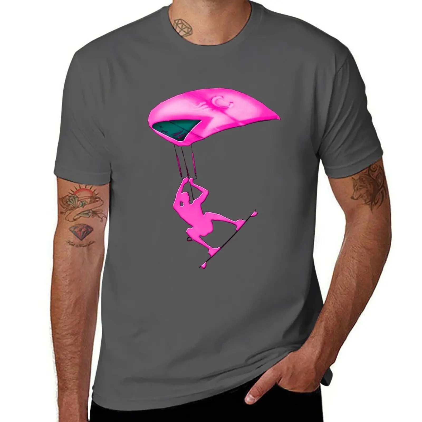 Kiteboarding - Pink T-Shirt man t shirts for men casual man t shirt summer t shirts for man pack white T-Shirt