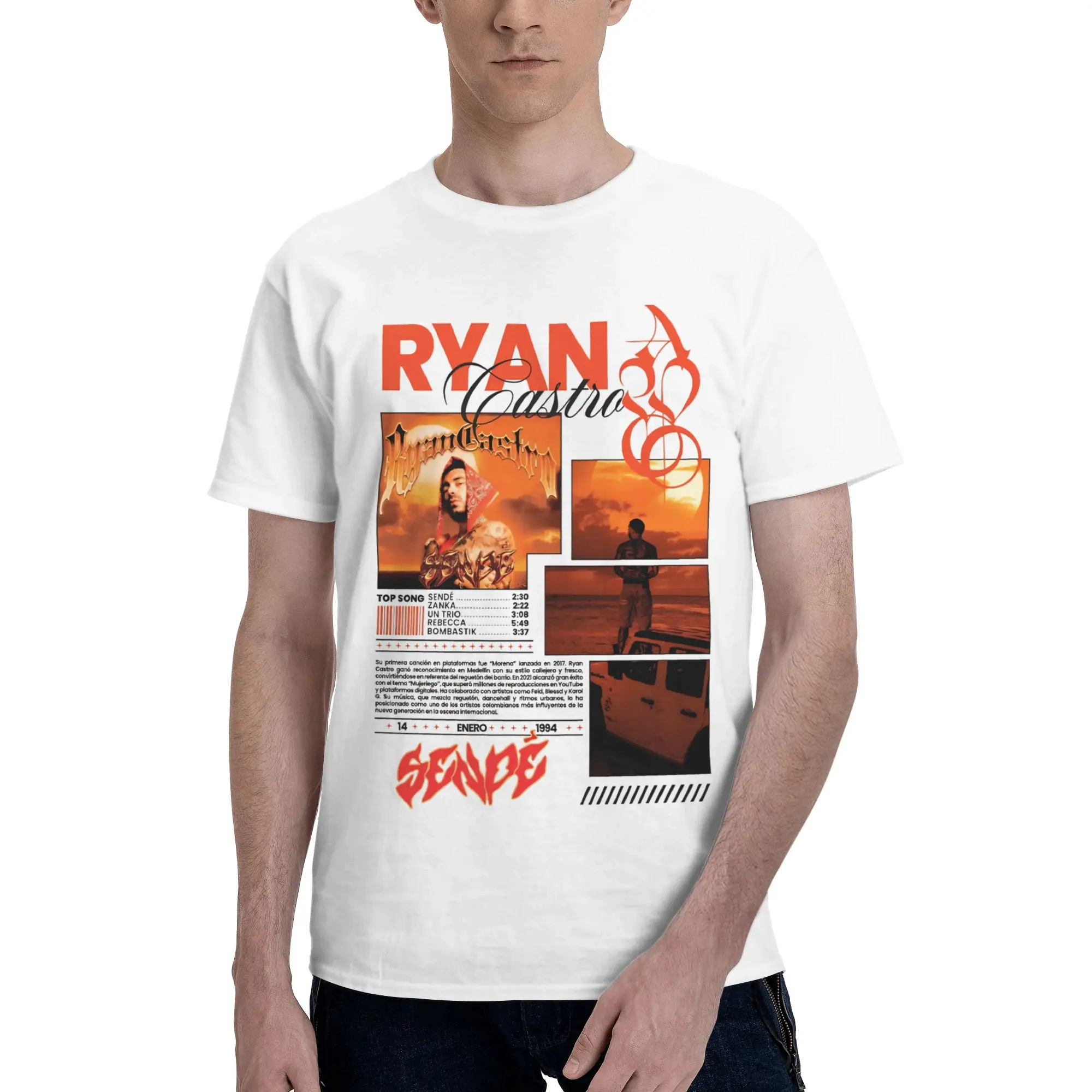 Mens Womens Ryan Castro Sende Latam Album Tour 2026 T Shirt Cotton Graphic Printed Tee Shirts  Clothing Outfits