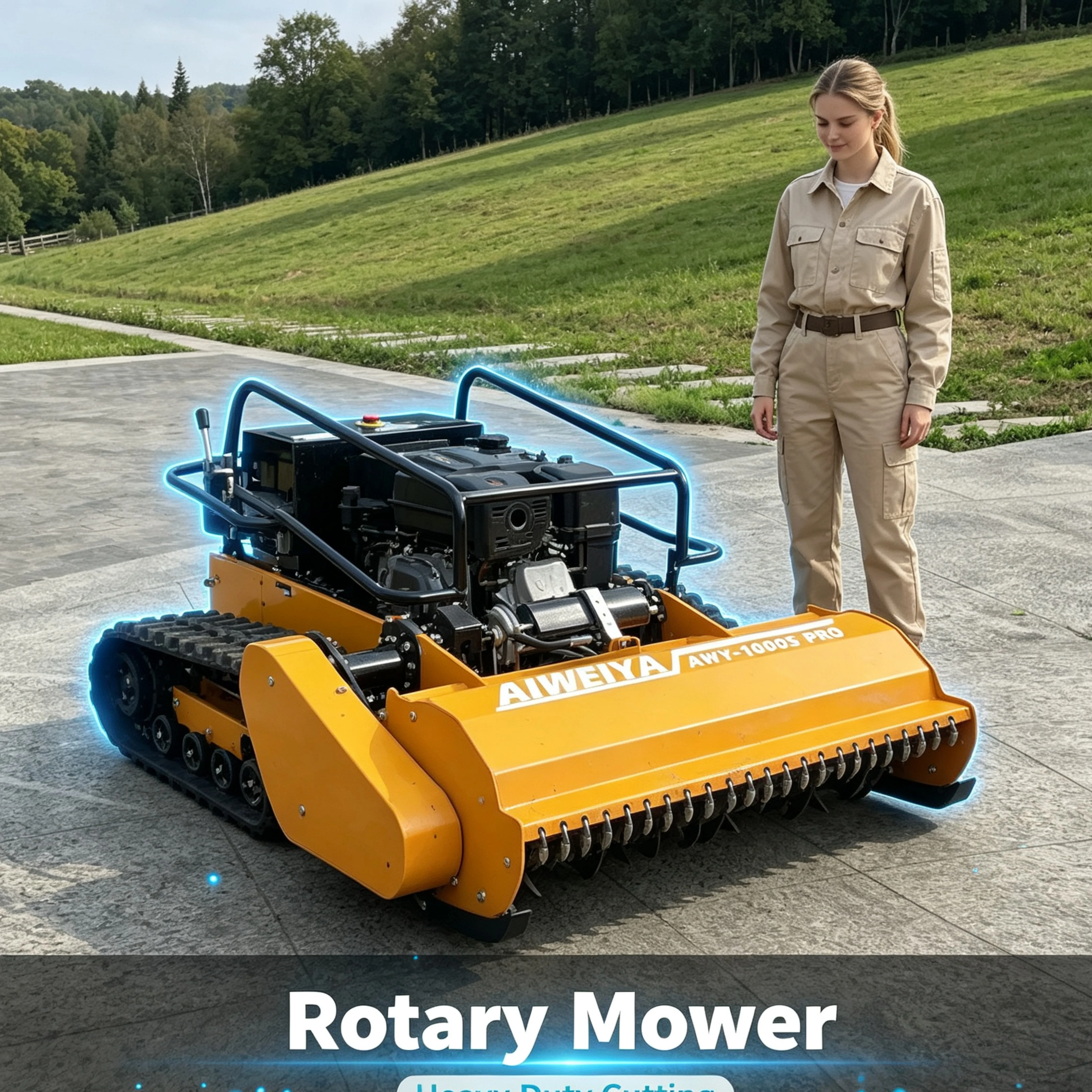 Customized Steep Vineyard Slope gps flail mower Intelligent Flail Mower, Wireless Real-time