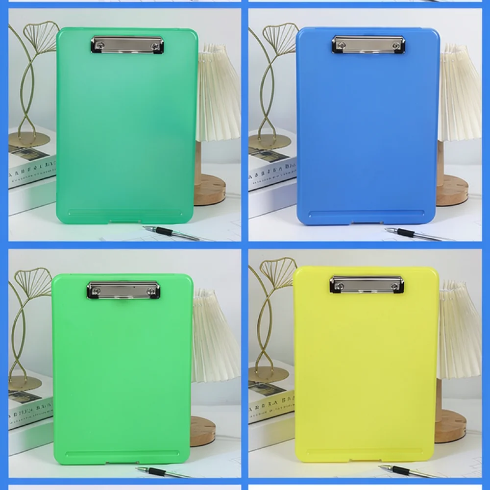 A4 Document Organizer Clipboard With Pencil Case Storage Box Portable Writing Pad For School Office Student Paper File Holder