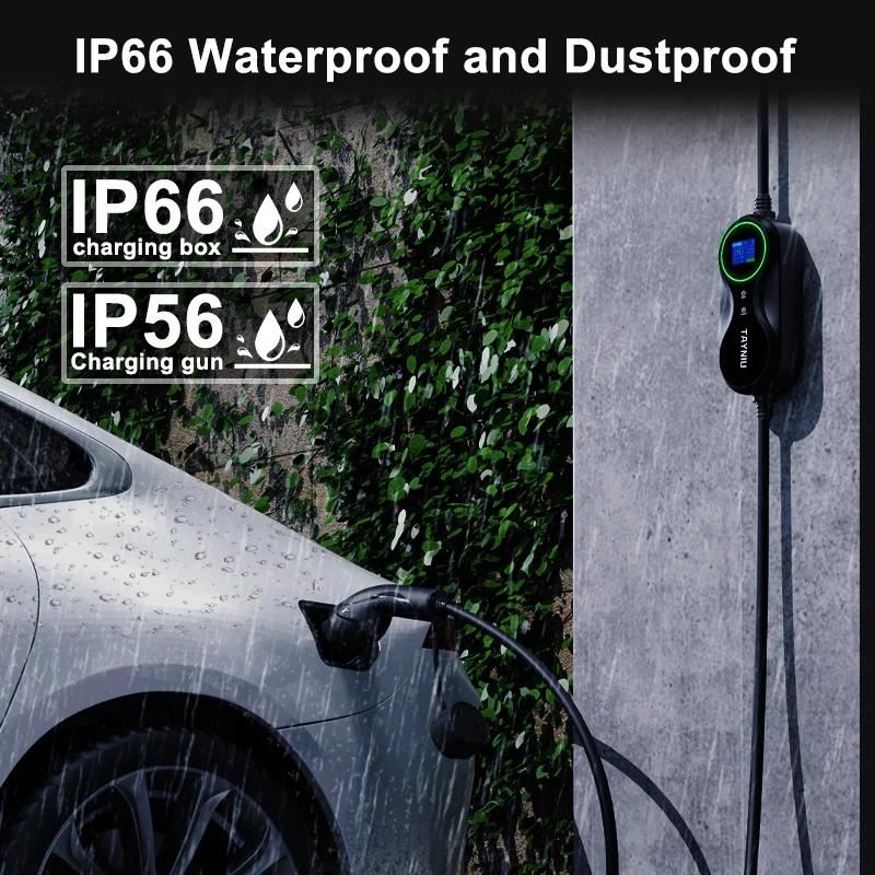Портативное зарядное устройство для электромобилей TAINIU, управление через приложение 3,5 кВт, тип 1 J1772, вилка стандарта США, зарядное устройство для электромобилей NEMA 5-15 3,5 м для Chevrolet, Tesla EVS