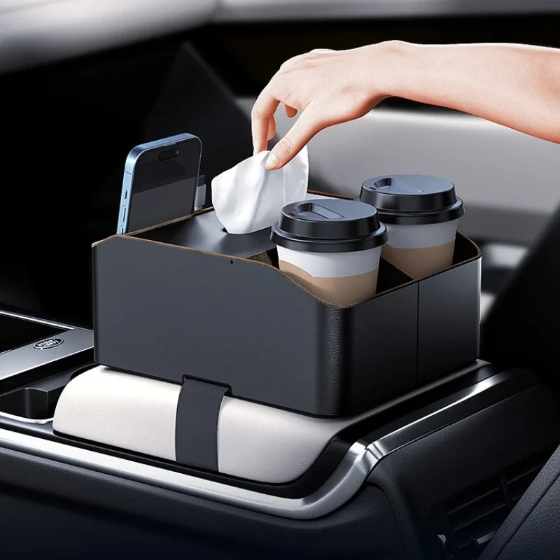 

Car Armrest Box Storage Multi-function Tissue Box Central Control High-end Storage Box Rack Car Water Cup Holder