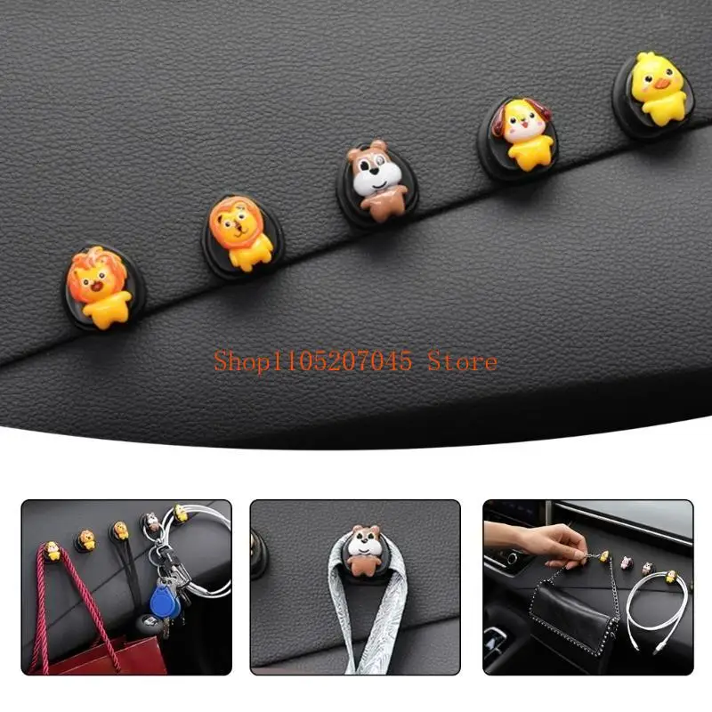 37cd Автомобильный крючок для украшения приборной панели Многофункциональный крючок Мини-мультяшные крючки