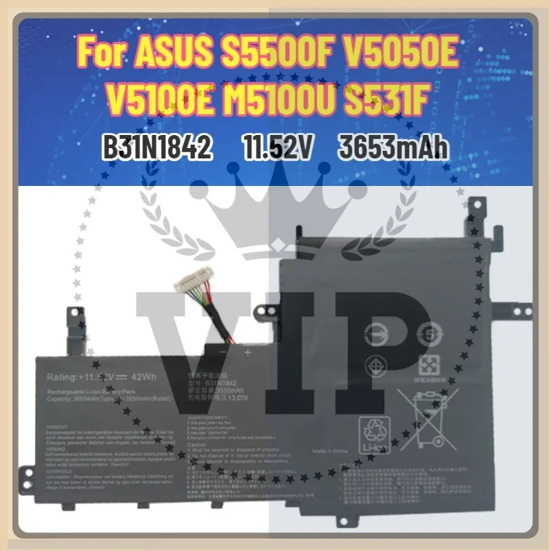

NEW Compatible with ASUS S5500F V5050E V5100E M5100U S531F B31N1842 Laptop Batteries