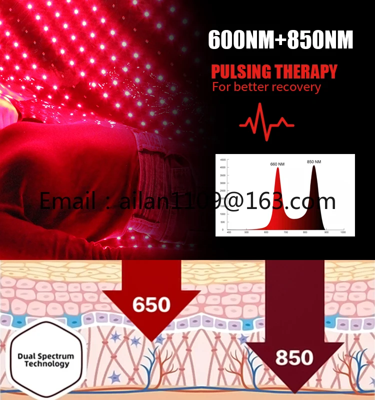 660nm 850nm promuje krążenie krwi urządzenie świetlne do terapii czerwonym światło podczerwone mata całego ciała PDT LLLT terapia światłem śpiwór