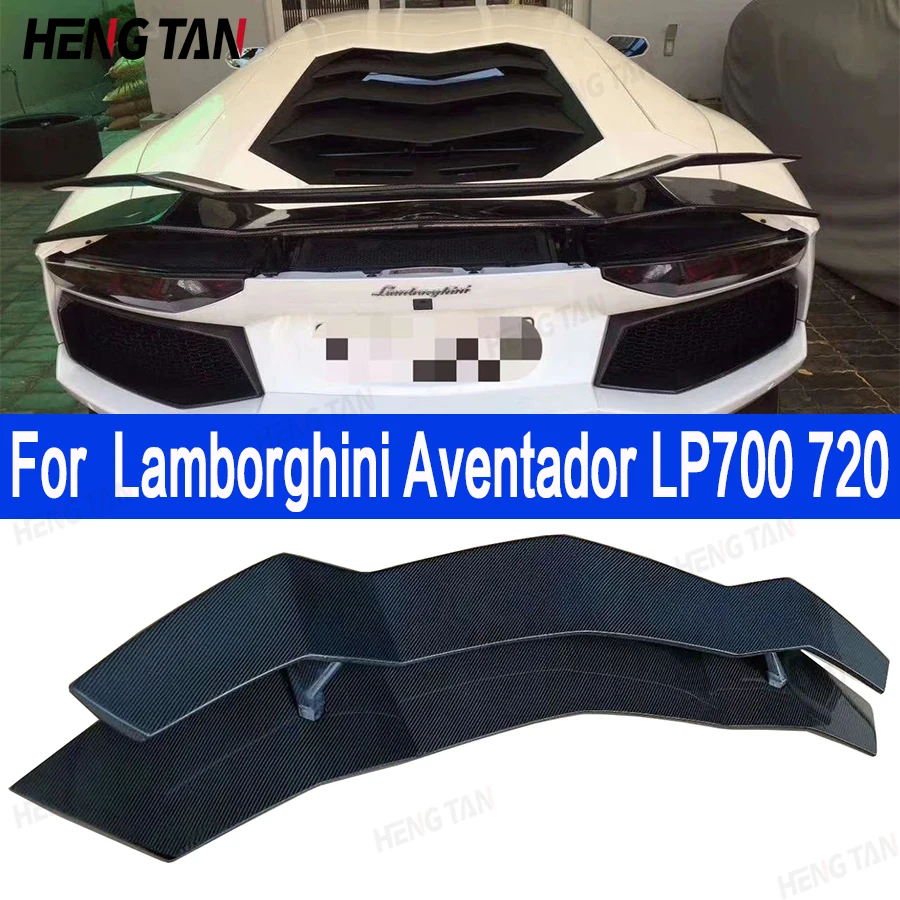 V Style Carbon Fiber Tail fins For Lamborghini Aventador LP700 720 Rear Trunk Spoiler Guide Wing Rear Wing Car Trunk Diverter