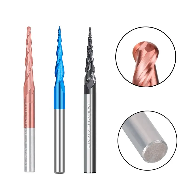 XCAN Tapered Sfera Naso End Mill 1/8 \'\'(3.175mm) gambo Super Rivestito In Metallo Duro Fresa 5pcs Set di Legno del Metallo Incisione Bit