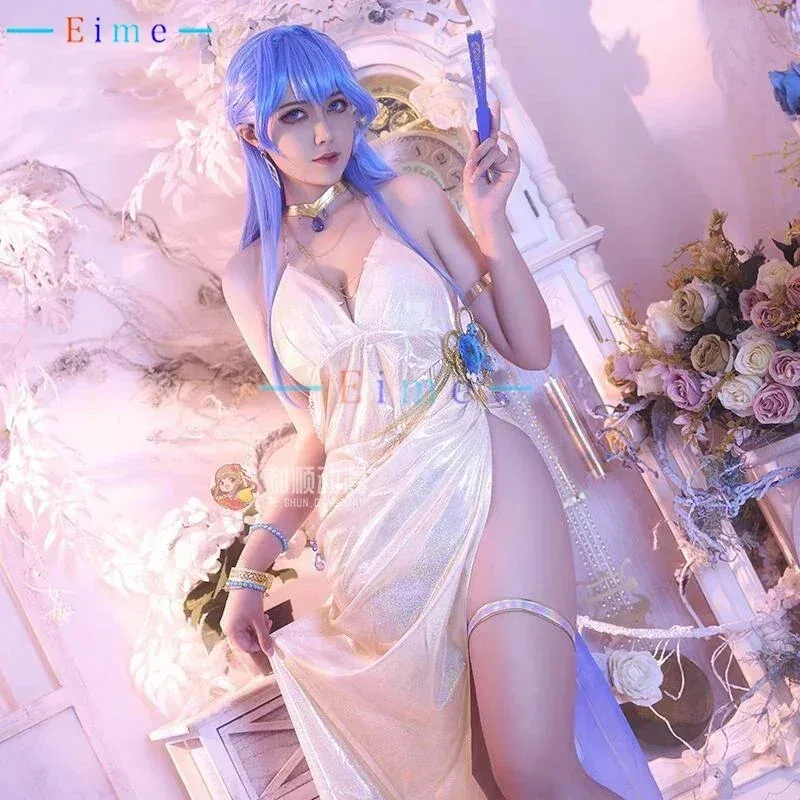 

Nikkee Helen Cosplay Costume Women Sexy Dress White Party Suit Anime Clothing Halloween Carnival Uniforms Custom Made