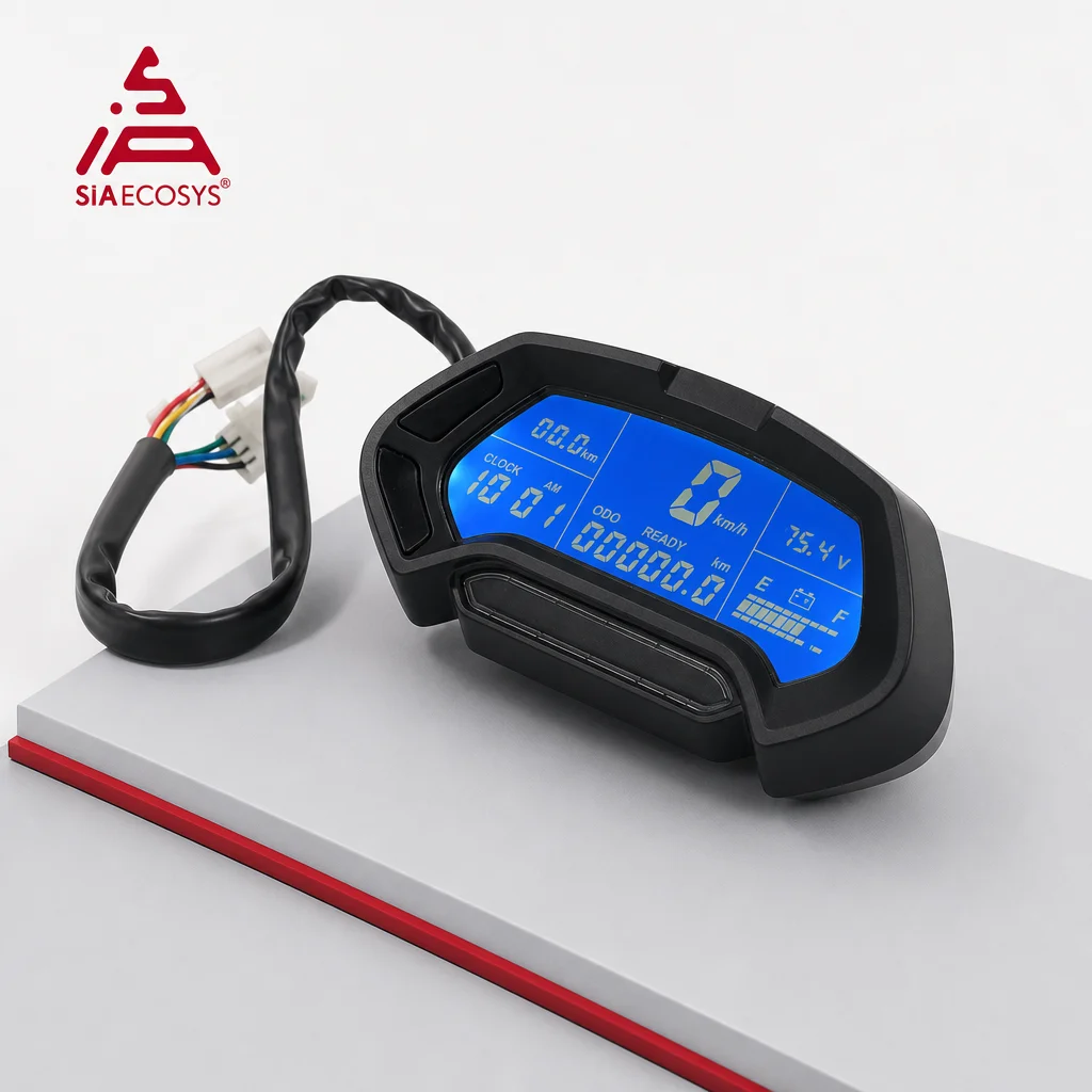 US Warehouse CT-22 LCD Programmable Digital Speedometer Display Instrument for Electric Motorcycle Scooter Dashboard Replacement