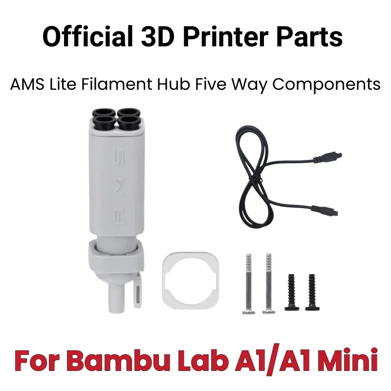 For Bambu Lab 3D printer AMS Lite Filament Hub Five way components switch consumables multi-color printing For A1/A1 Mini Parts