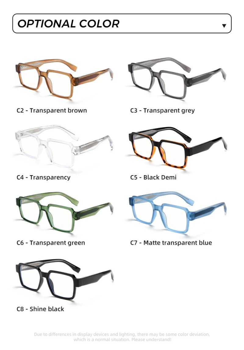 BEMORE Polygon Acetate Prescription Eyeglasses Women's Grade Glasses Photochromic Anti Blue Light Myopia Optical Eyewear