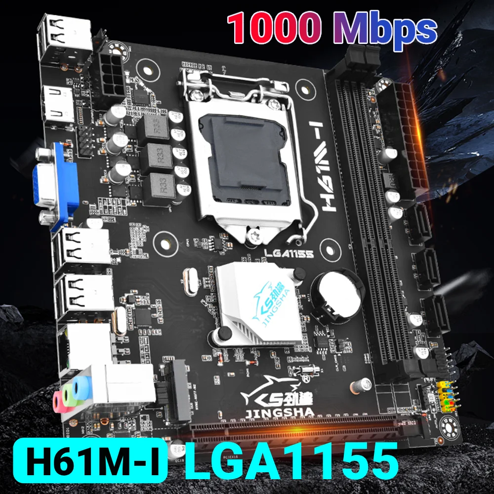 

H61M-I Mini-ITX Motherboard LGA1155 Computer Motherboard DDR3 Dual-Channel 16GB M.2 NVME Computer Main Board 3SATA2.0