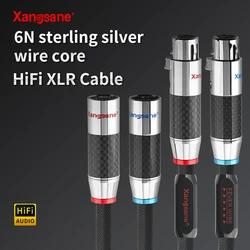 Xangsane XS-9003Ag kabel hifi xlr 6N sterling silver wzmacniacz CD kabel audio z włókna węglowego rodowana wtyczka hifi XLR