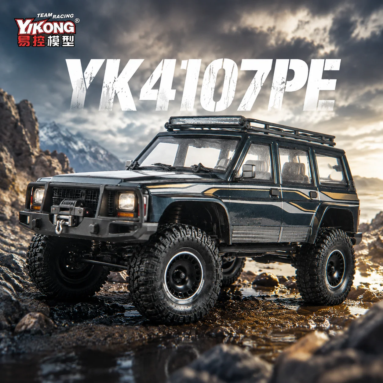 YK4107PE 1/10 Simulation Remote Controi Electric 4WD Brushless Double Speed Differential Lock Off Road RC Crawler Car Toy