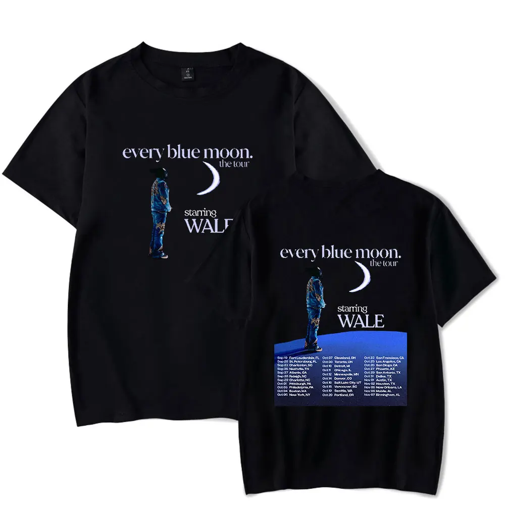 Wale Every Blue Moon Tour 2024 Tee Shirt  Round Neck Short Sleeved Casual Tshirt  Man/Woman Tee Shirt  graphic t shirts