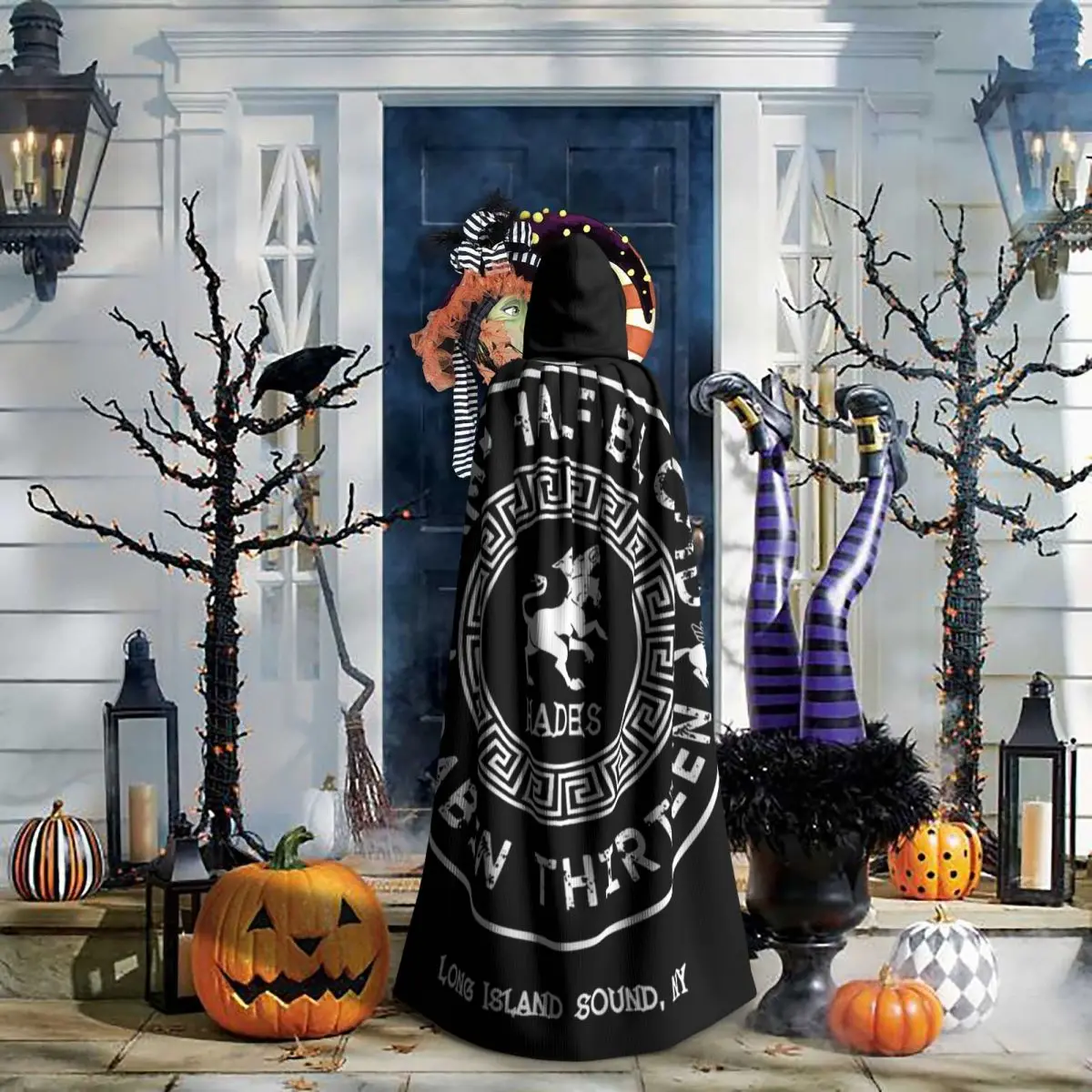 المقصورة ثلاثة عشر هاديس بيرسي جاكسون كامب نصف الدم طويل مقنعين عباءة الساحرة القرون الوسطى زي تأثيري كيب هالوين مصاص دماء