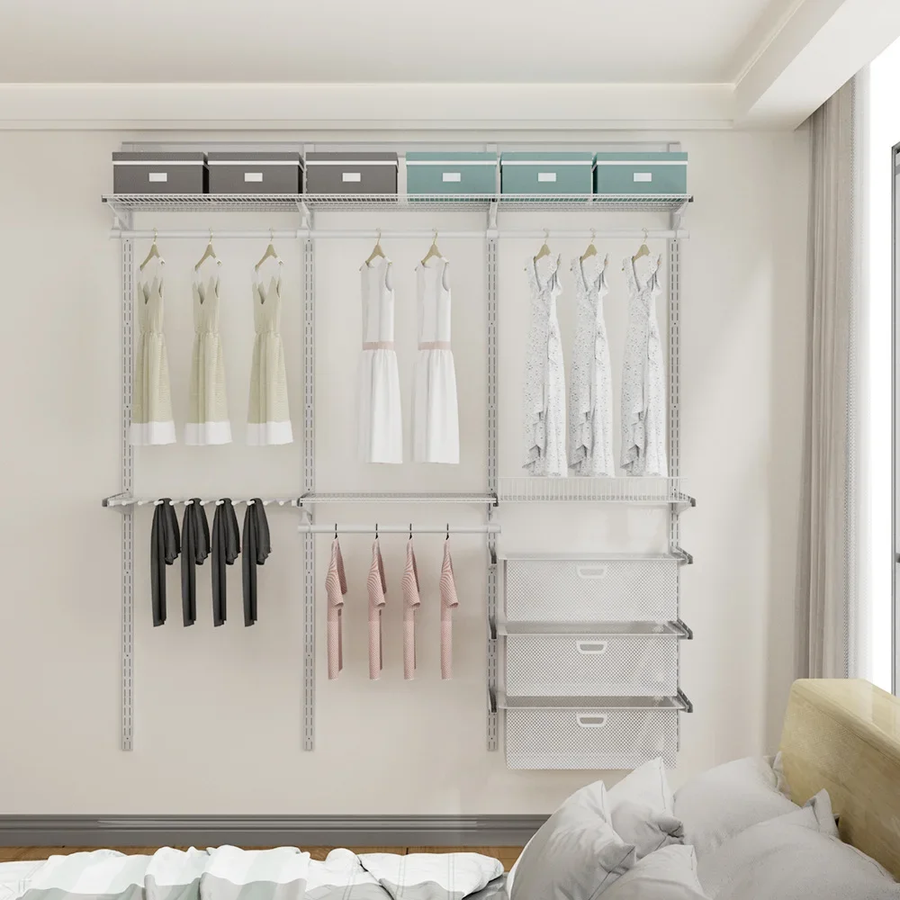 Metal Cloakroom Shelf Group Open Wall Mounted