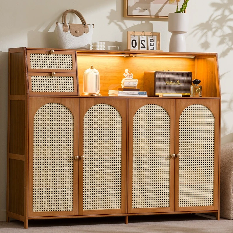 

Многофункциональный шкаф для обуви из массива дерева с сетчатой вентилируемой решеткой для прихожей