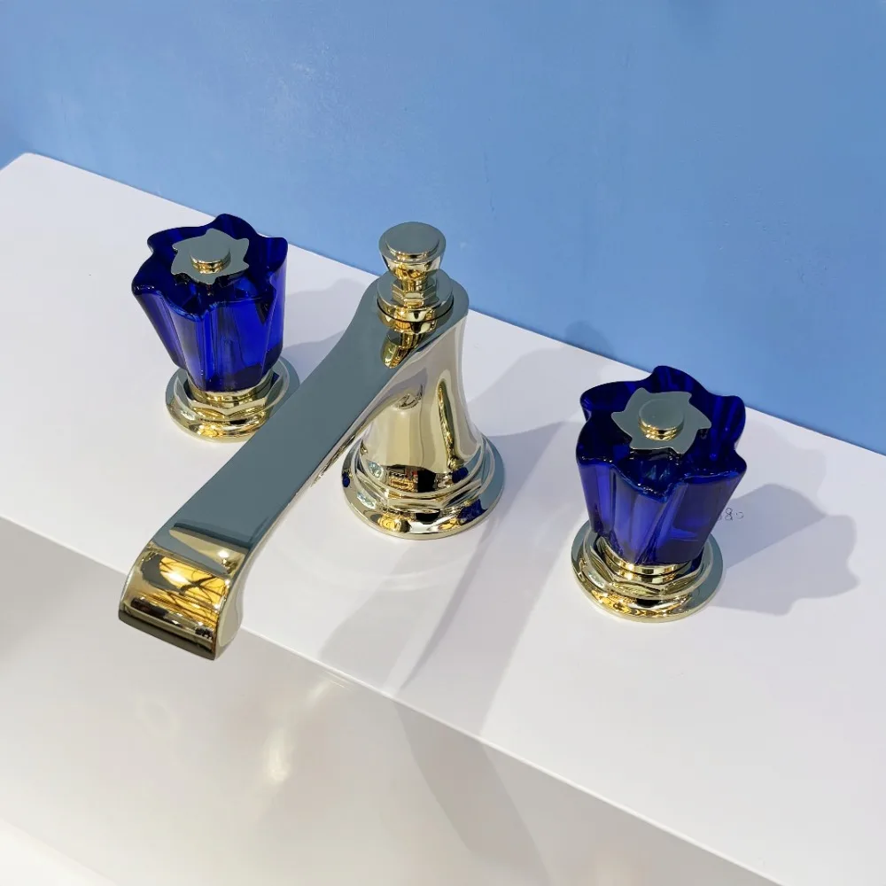 

High Quality Crystal Handle Gold Basin Faucet Crystal Handle Basin Faucet