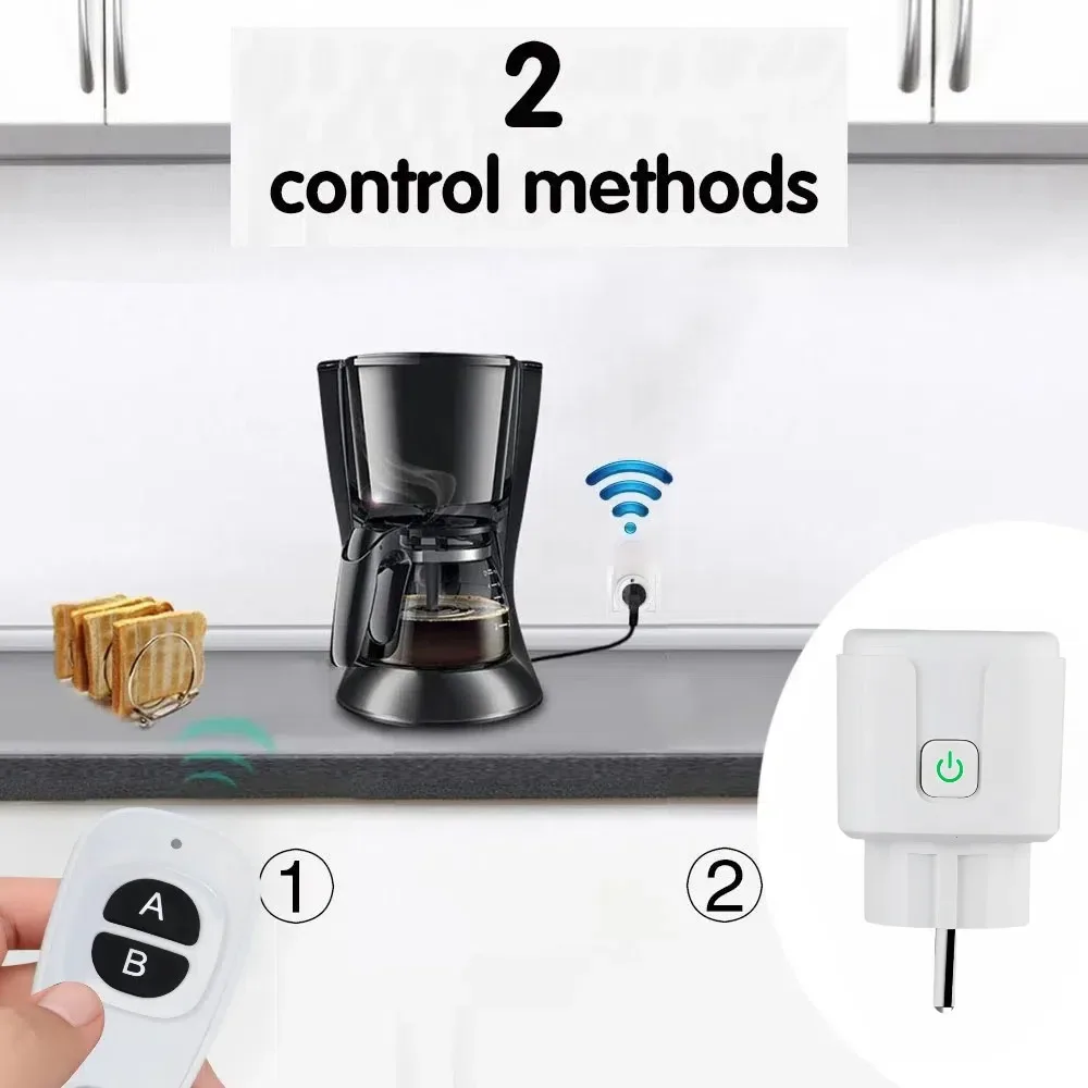 RF 220V 15A Electrical Socket 433MHz Wireless Remote Control Plug 4000W EU FR Standard for Home LED/Light/Fan/Lamp ON OFF